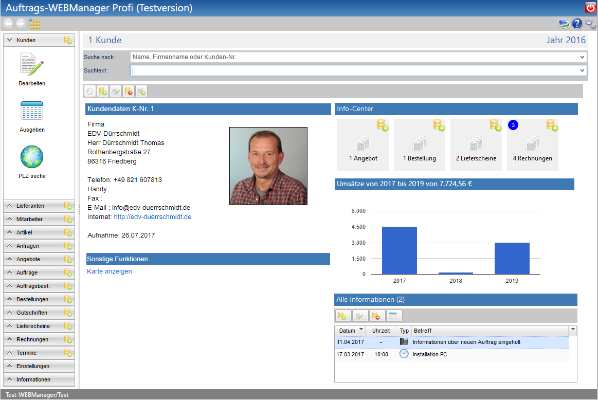 Beispiel des Bildes in der Kundenübersicht im Online Rechnungsprogramm Auftrags-WEBManager